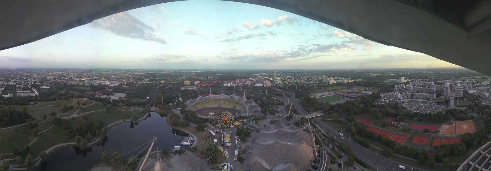 Archiv Foto Webcam München: Panorama Olympiastadion und Olympiapark