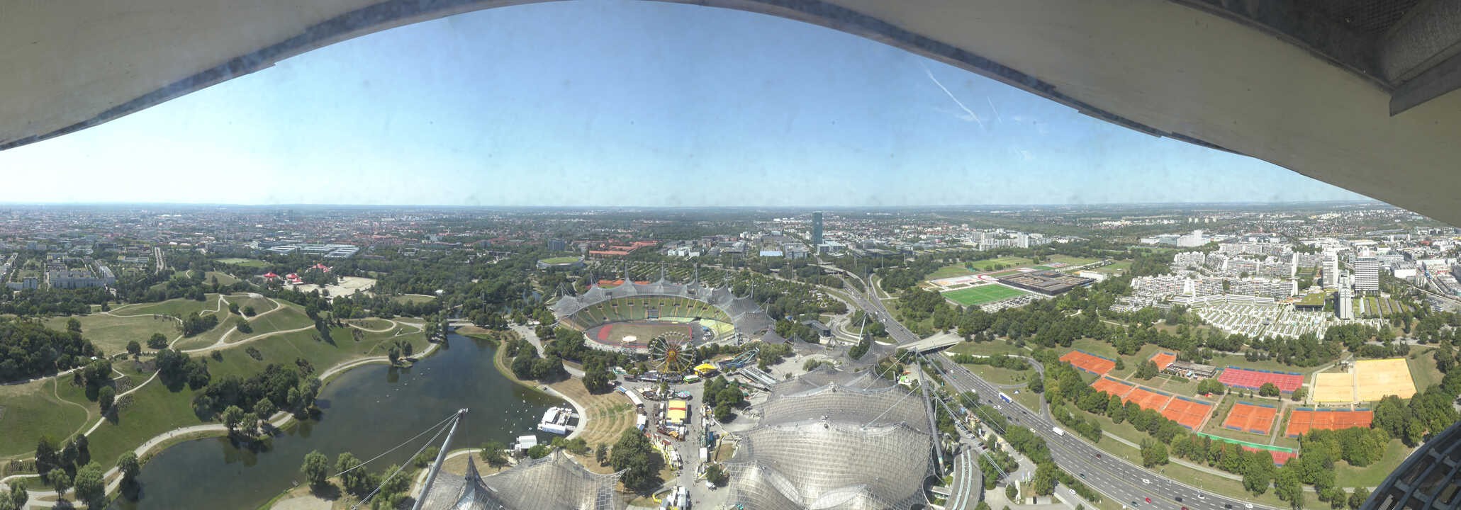 Archiv Foto Webcam München: Panorama Olympiastadion und Olympiapark