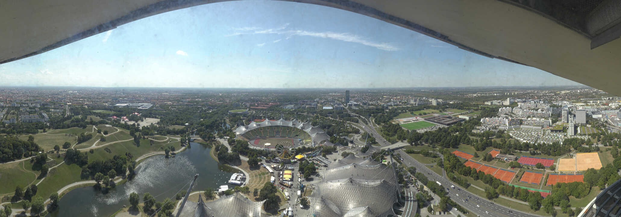 Archiv Foto Webcam München: Panorama Olympiastadion und Olympiapark