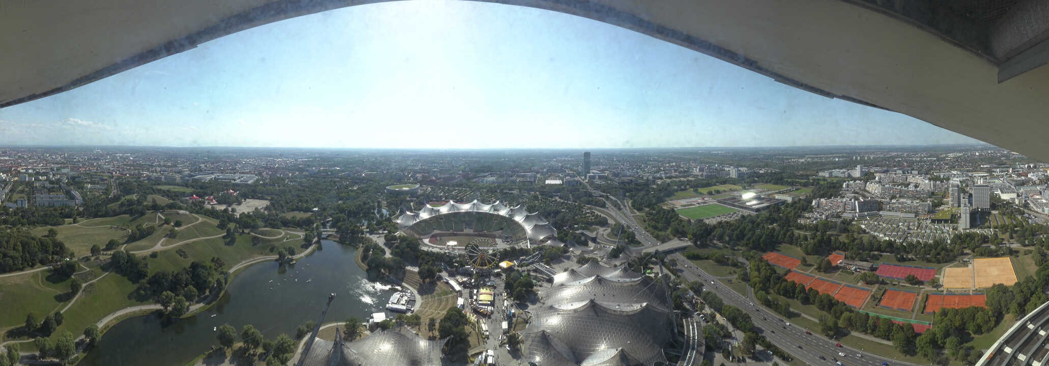 Archiv Foto Webcam München: Panorama Olympiastadion und Olympiapark