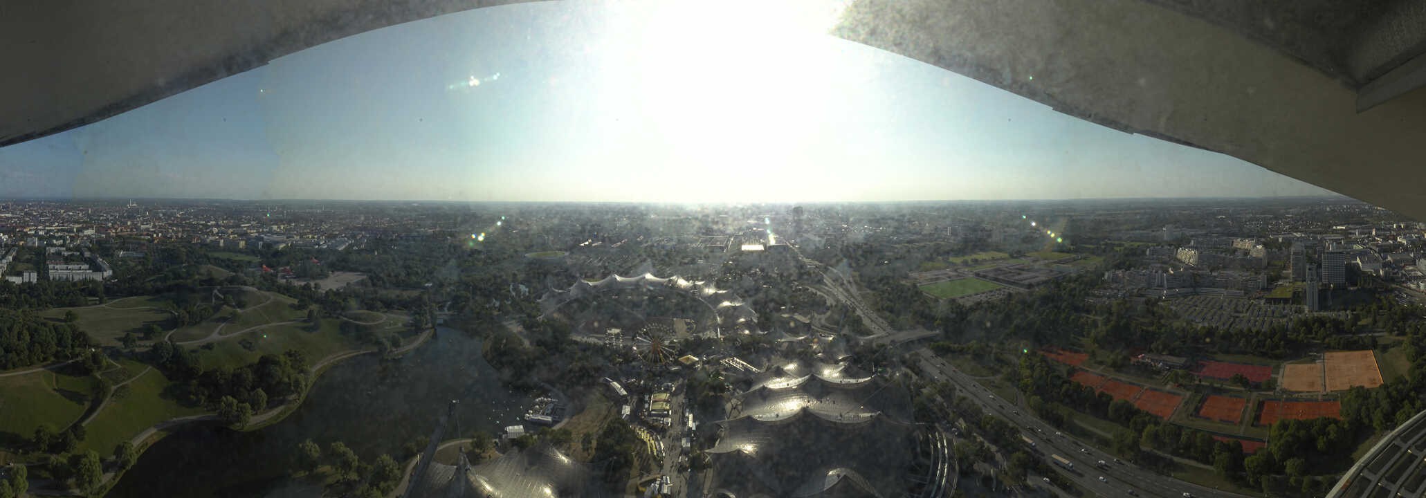 Archiv Foto Webcam München: Panorama Olympiastadion und Olympiapark