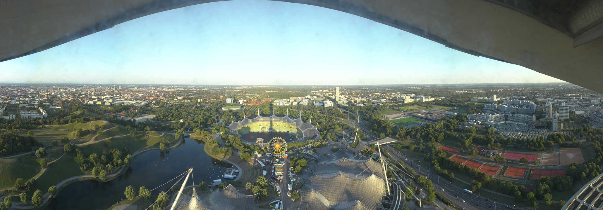 Archiv Foto Webcam München: Panorama Olympiastadion und Olympiapark