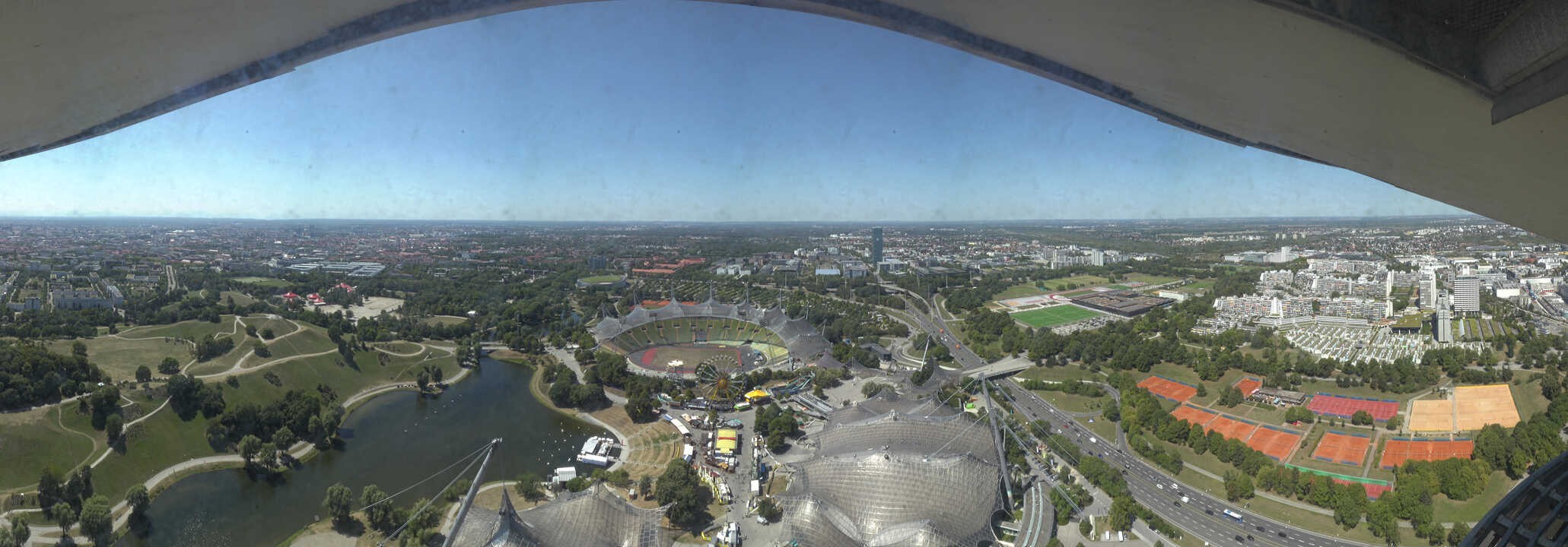 Archiv Foto Webcam München: Panorama Olympiastadion und Olympiapark