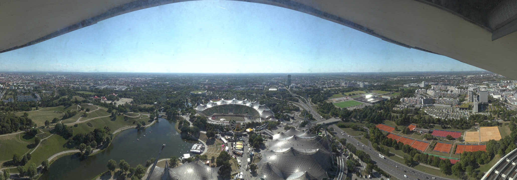 Archiv Foto Webcam München: Panorama Olympiastadion und Olympiapark