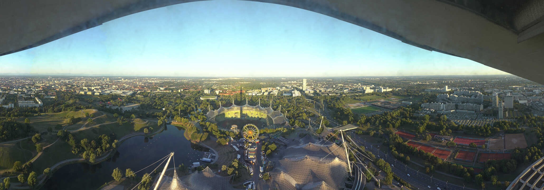 Archiv Foto Webcam München: Panorama Olympiastadion und Olympiapark