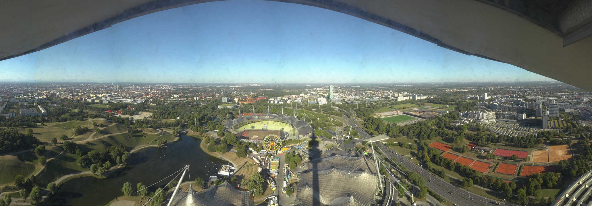 Archiv Foto Webcam München: Panorama Olympiastadion und Olympiapark