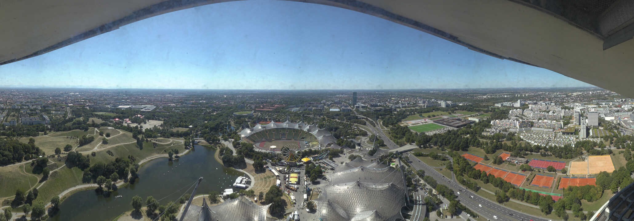 Archiv Foto Webcam München: Panorama Olympiastadion und Olympiapark