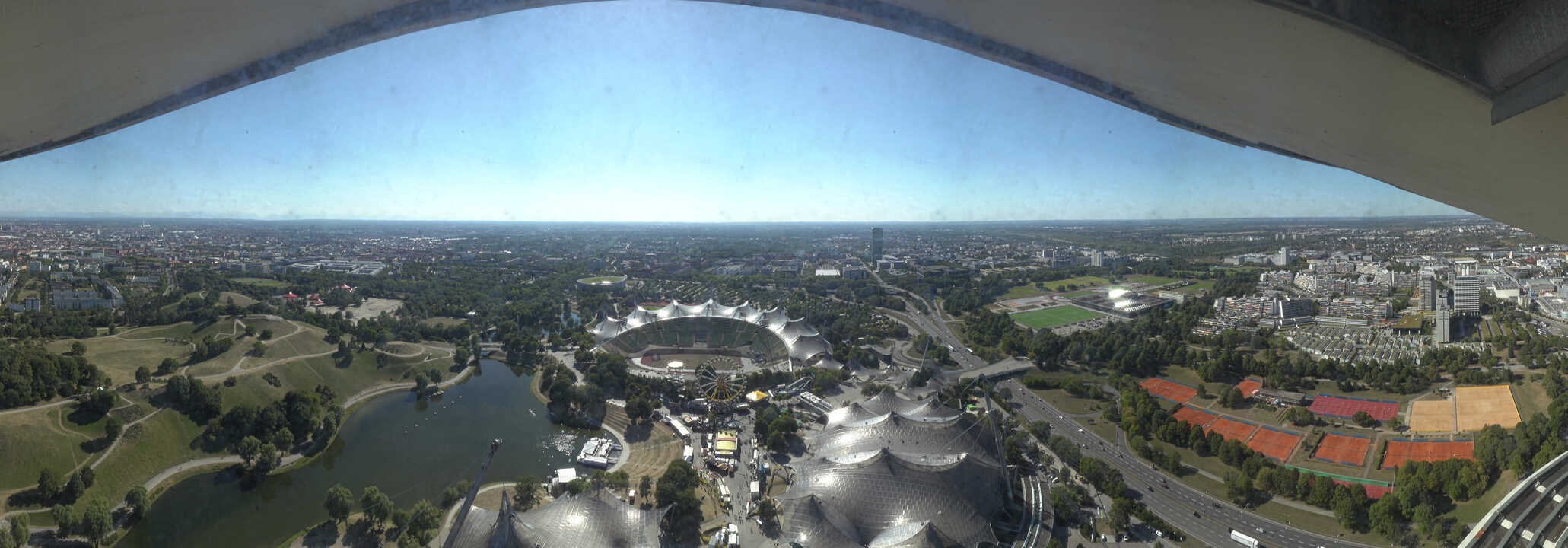 Archiv Foto Webcam München: Panorama Olympiastadion und Olympiapark