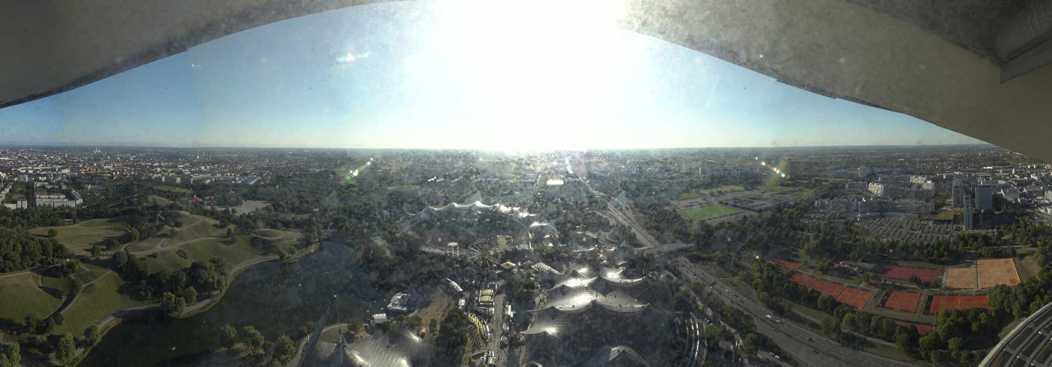 Archiv Foto Webcam München: Panorama Olympiastadion und Olympiapark