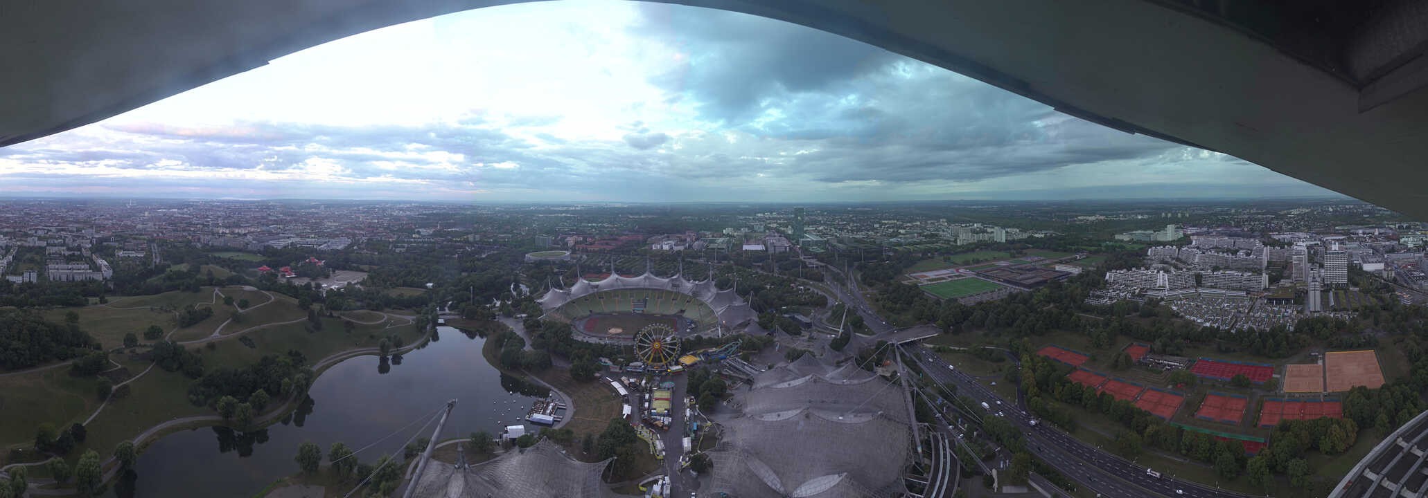 Archiv Foto Webcam München: Panorama Olympiastadion und Olympiapark