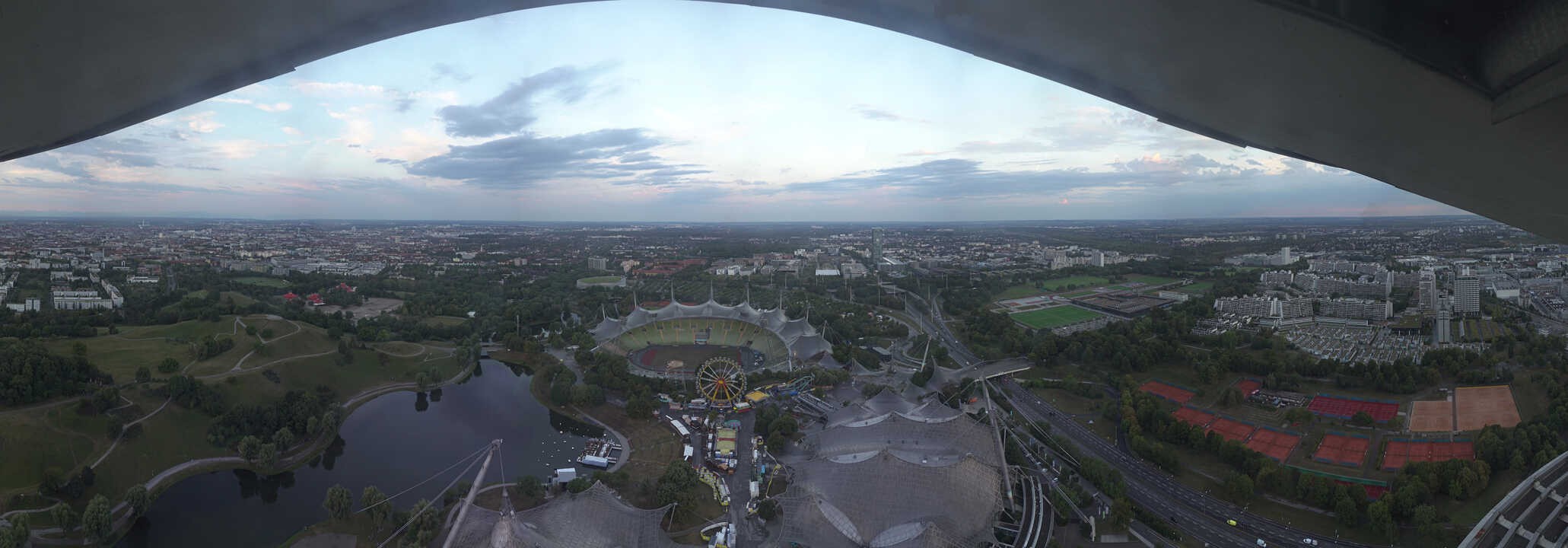 Archiv Foto Webcam München: Panorama Olympiastadion und Olympiapark