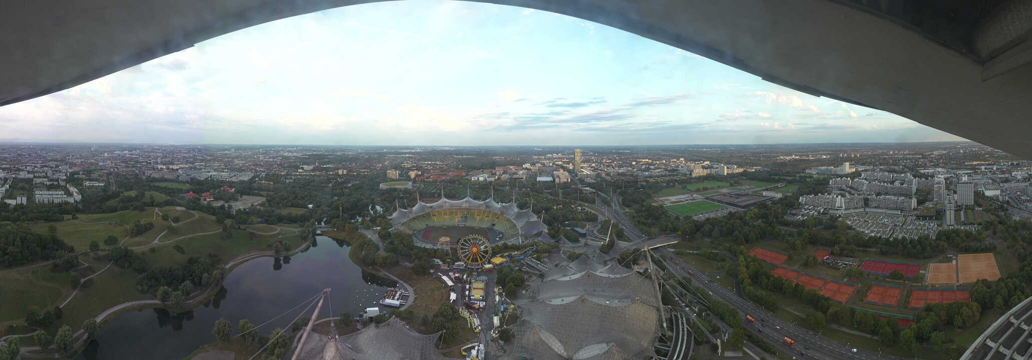 Archiv Foto Webcam München: Panorama Olympiastadion und Olympiapark