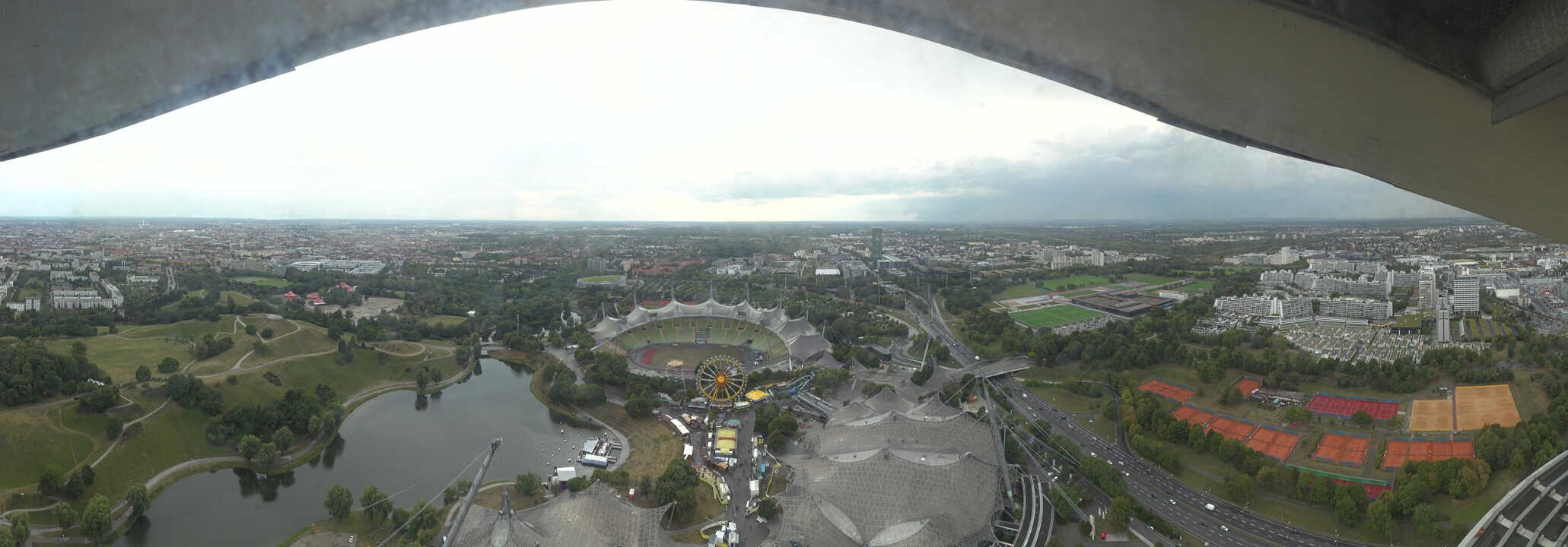 Archiv Foto Webcam München: Panorama Olympiastadion und Olympiapark