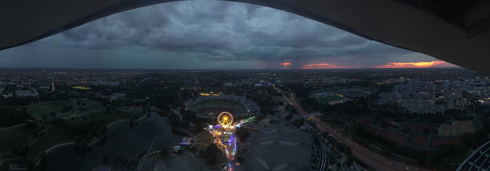 Archiv Foto Webcam München: Panorama Olympiastadion und Olympiapark