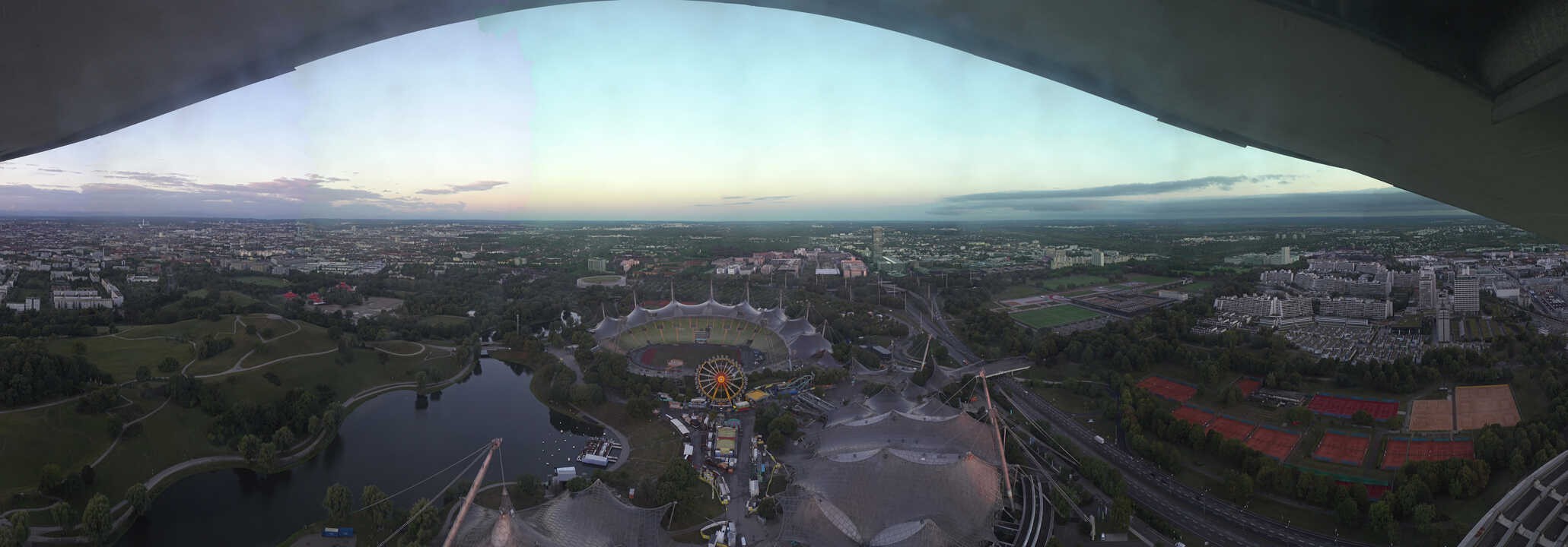 Archiv Foto Webcam München: Panorama Olympiastadion und Olympiapark