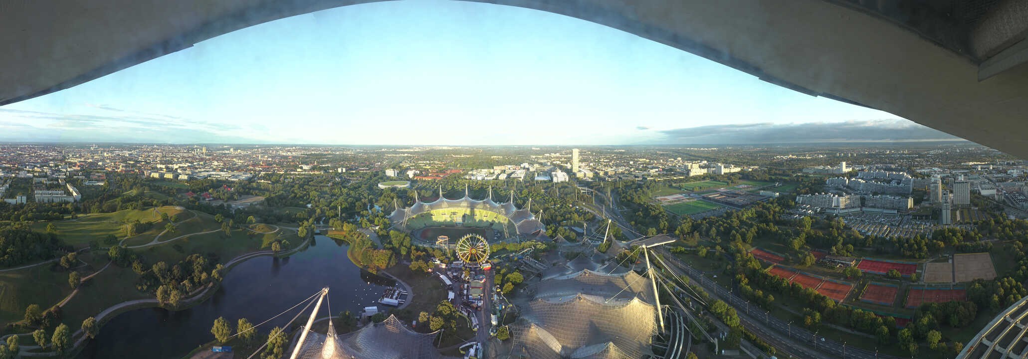 Archiv Foto Webcam München: Panorama Olympiastadion und Olympiapark