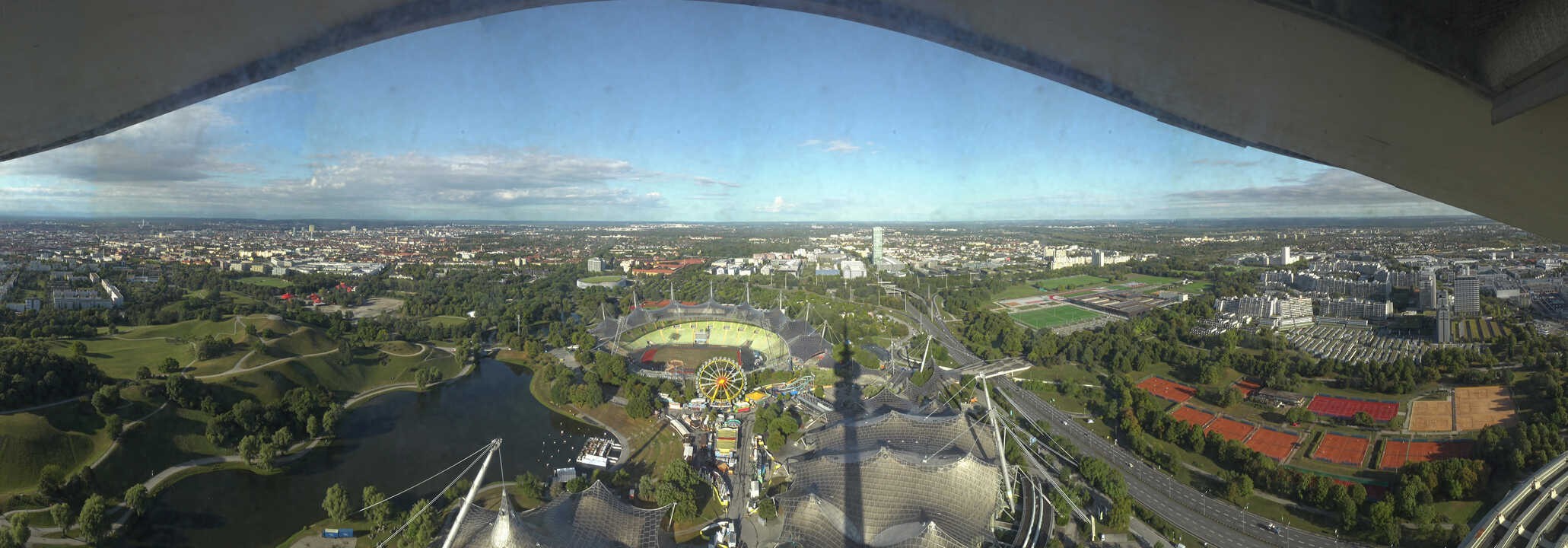 Archiv Foto Webcam München: Panorama Olympiastadion und Olympiapark