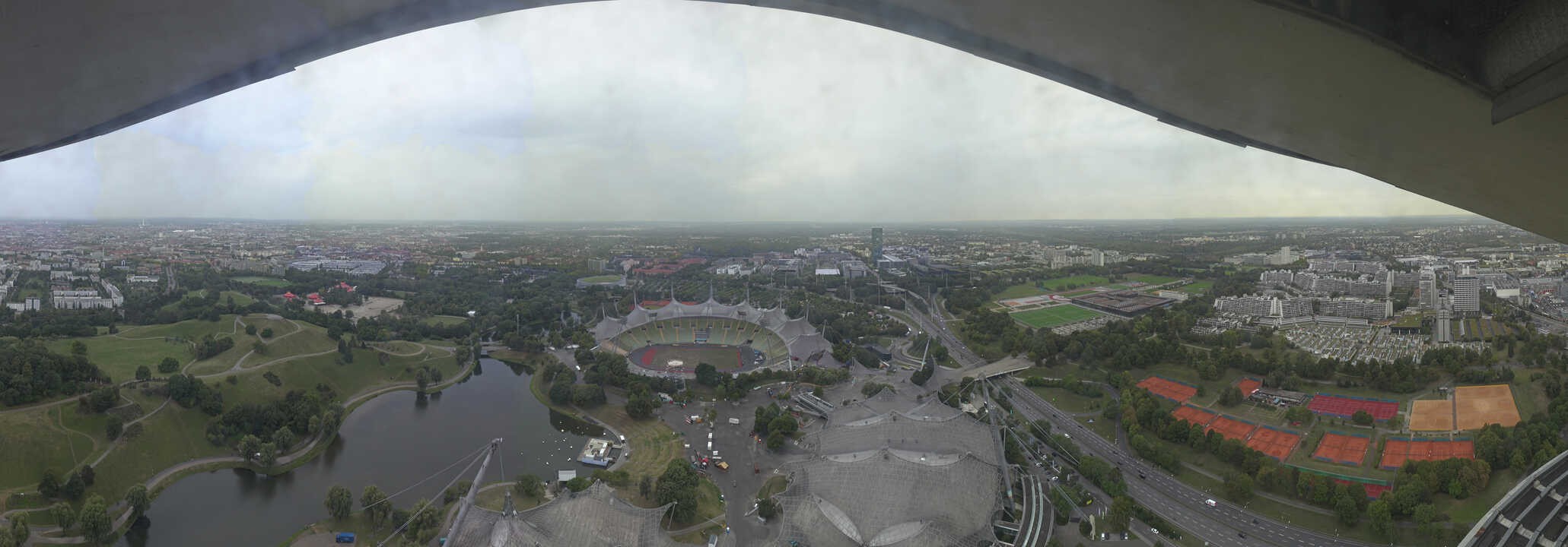 Archiv Foto Webcam München: Panorama Olympiastadion und Olympiapark