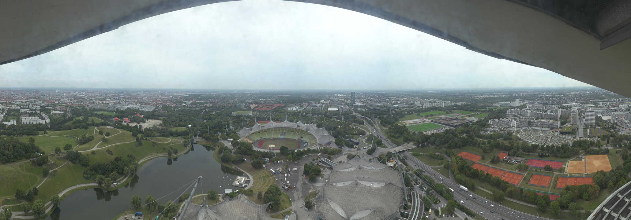 Archiv Foto Webcam München: Panorama Olympiastadion und Olympiapark