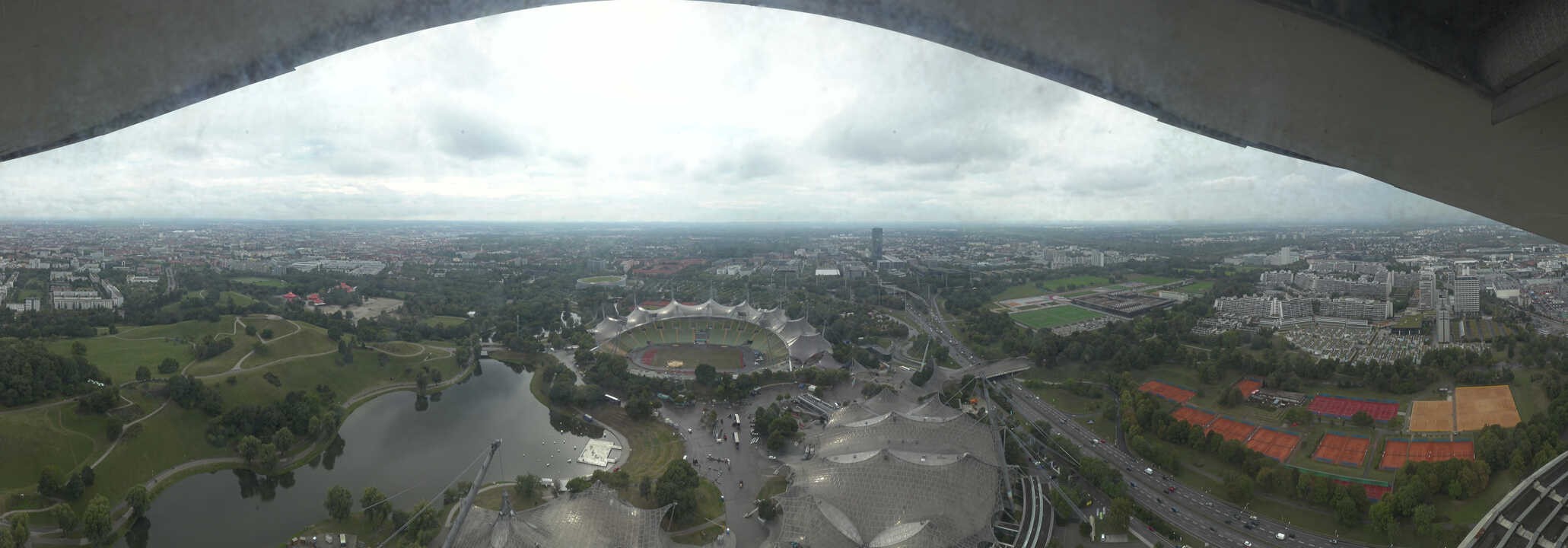 Archiv Foto Webcam München: Panorama Olympiastadion und Olympiapark