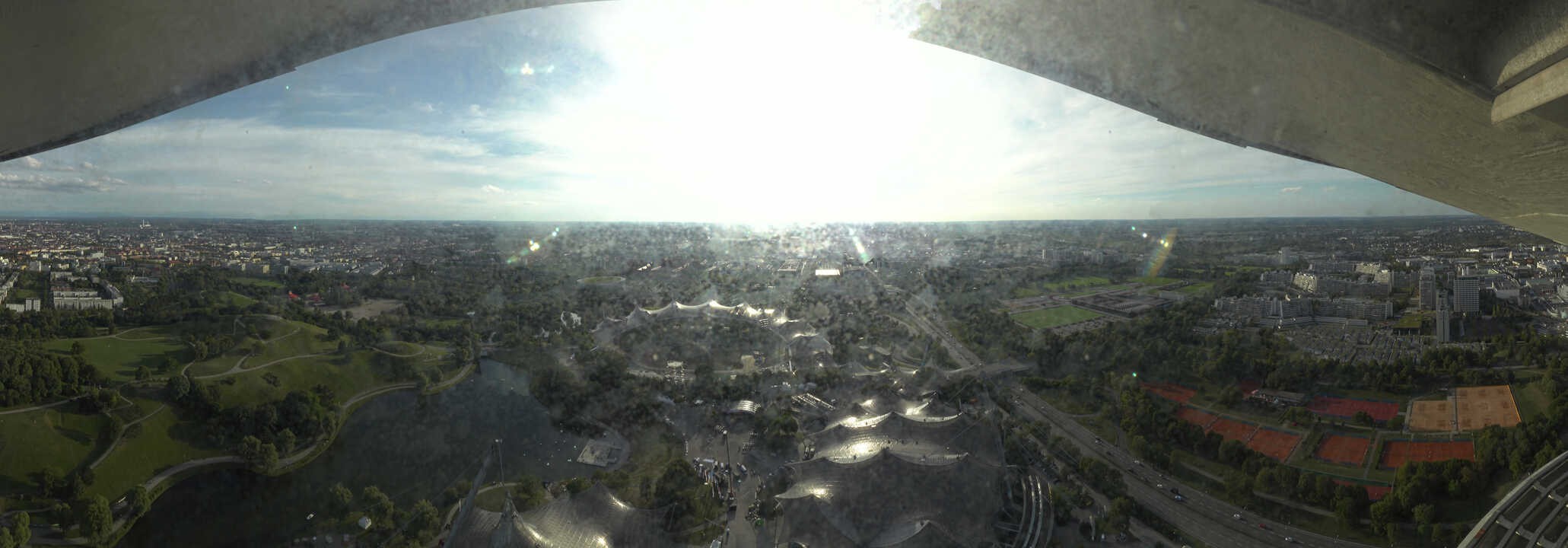 Archiv Foto Webcam München: Panorama Olympiastadion und Olympiapark