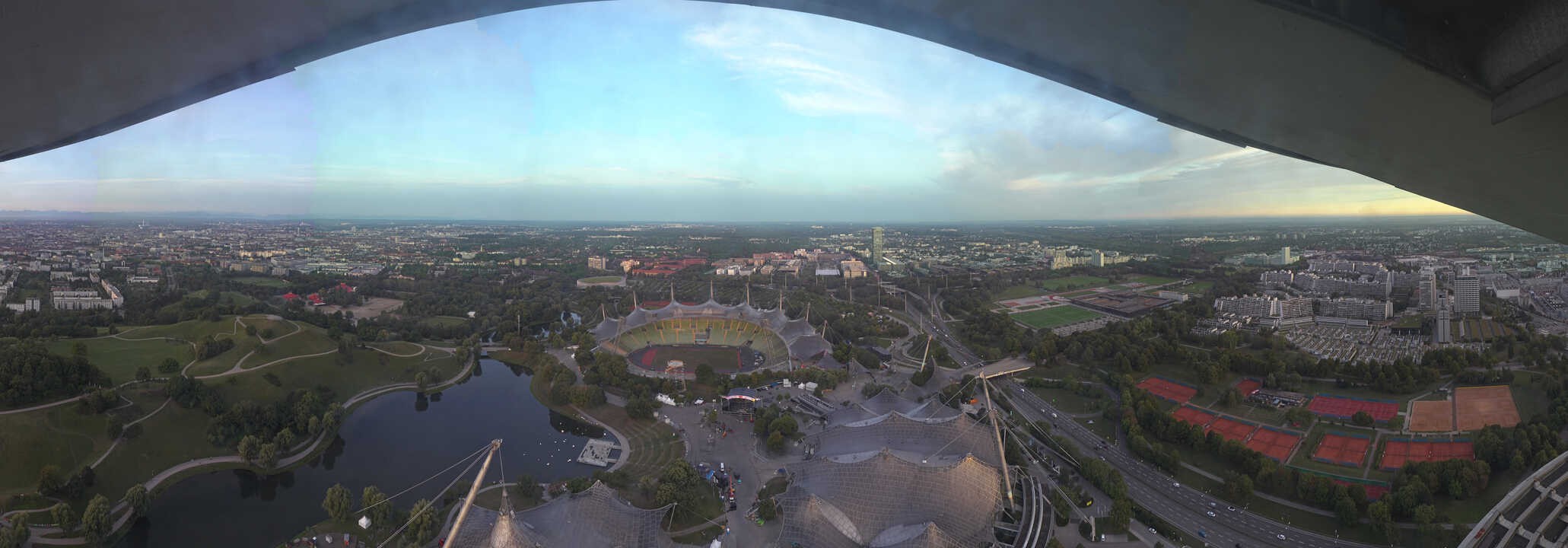Archiv Foto Webcam München: Panorama Olympiastadion und Olympiapark