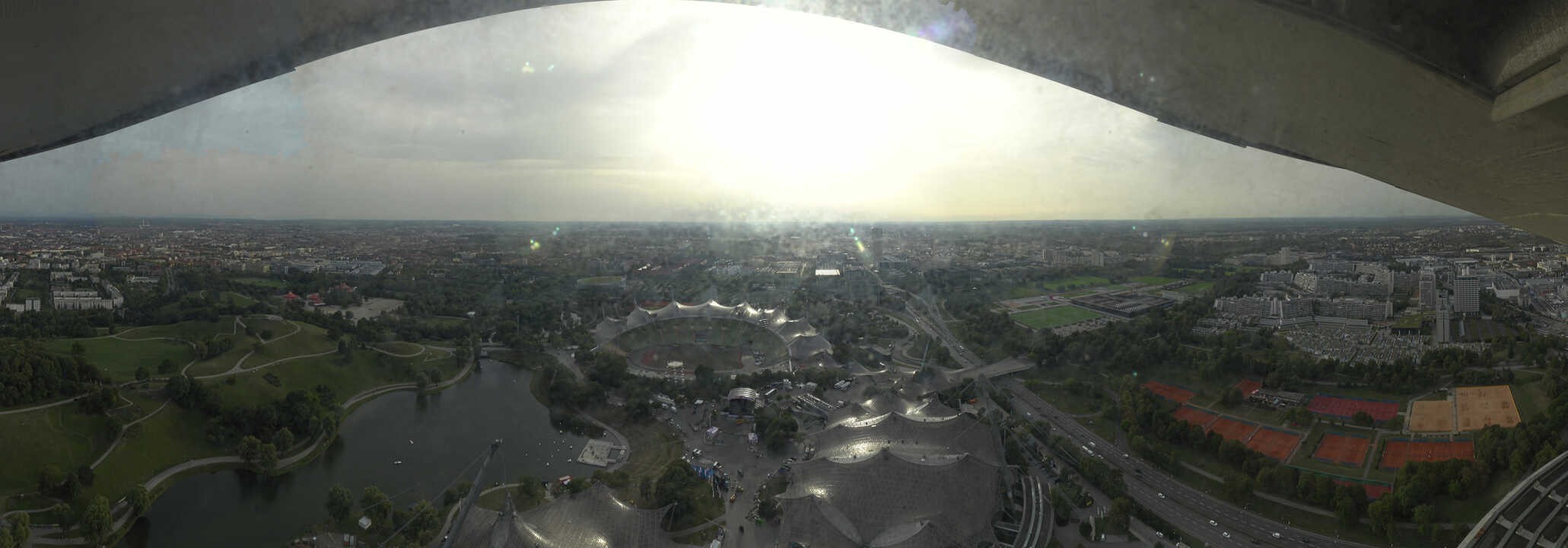Archiv Foto Webcam München: Panorama Olympiastadion und Olympiapark