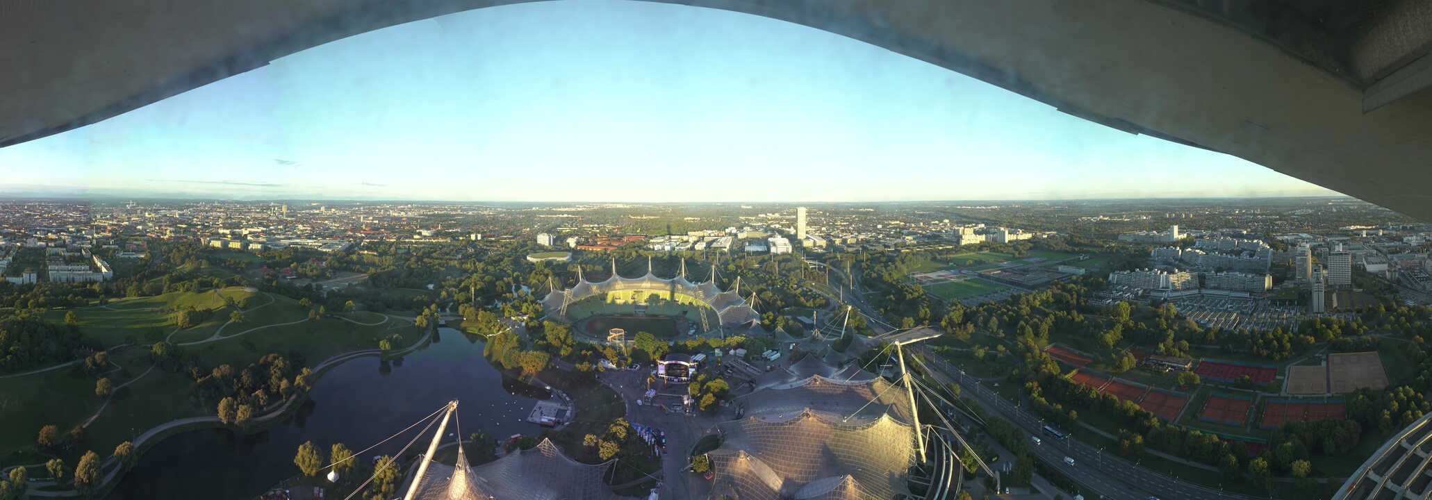 Archiv Foto Webcam München: Panorama Olympiastadion und Olympiapark