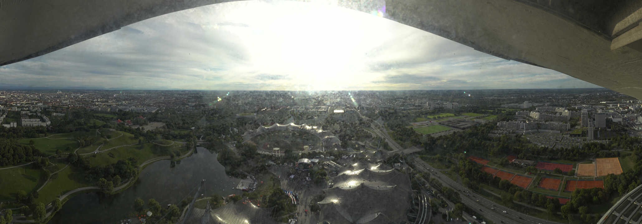 Archiv Foto Webcam München: Panorama Olympiastadion und Olympiapark