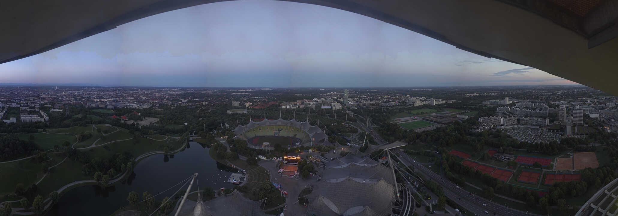Archiv Foto Webcam München: Panorama Olympiastadion und Olympiapark