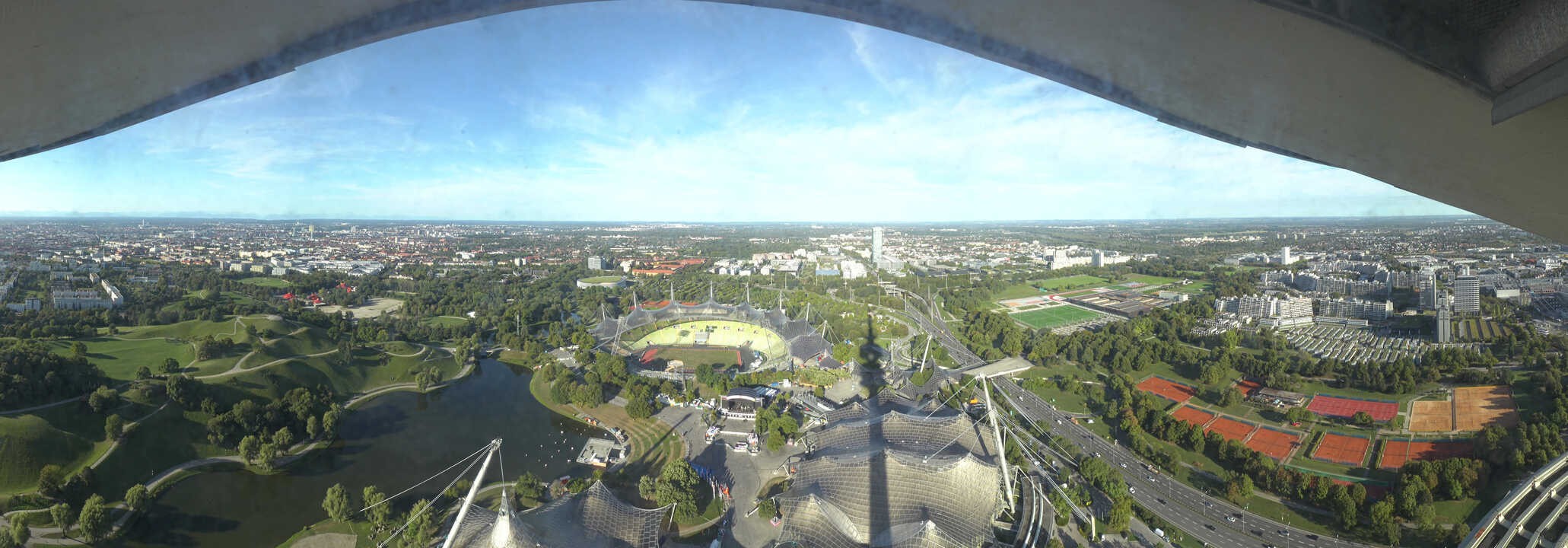 Archiv Foto Webcam München: Panorama Olympiastadion und Olympiapark