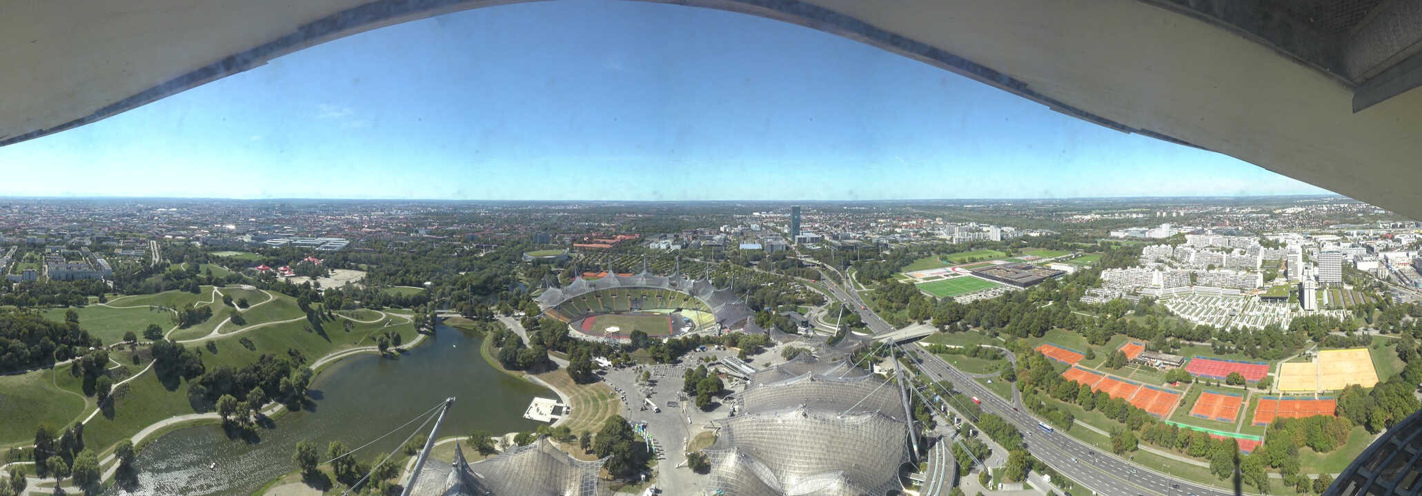 Archiv Foto Webcam München: Panorama Olympiastadion und Olympiapark