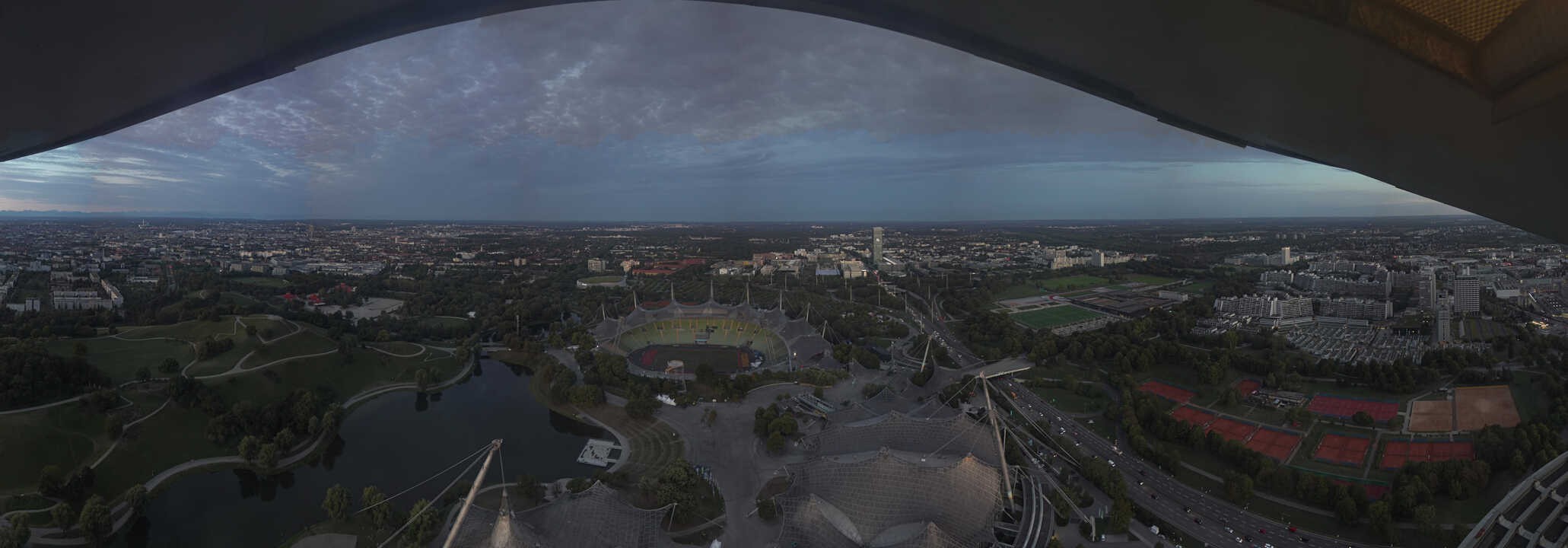 Archiv Foto Webcam München: Panorama Olympiastadion und Olympiapark
