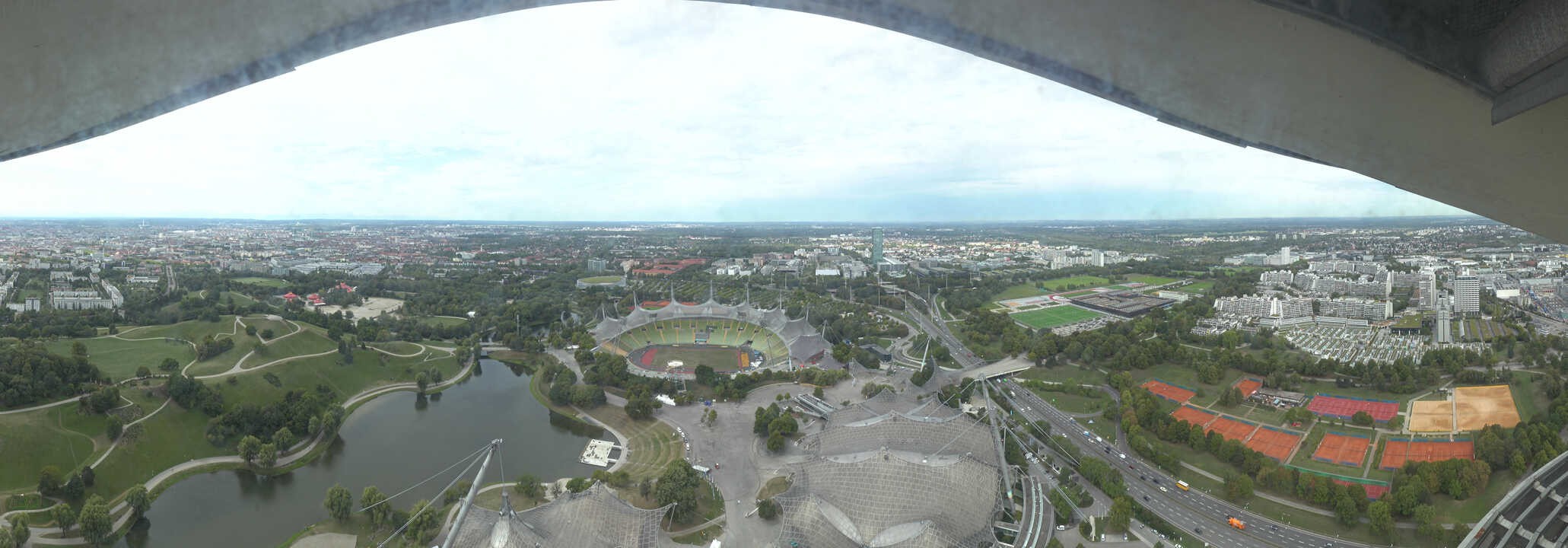 Archiv Foto Webcam München: Panorama Olympiastadion und Olympiapark