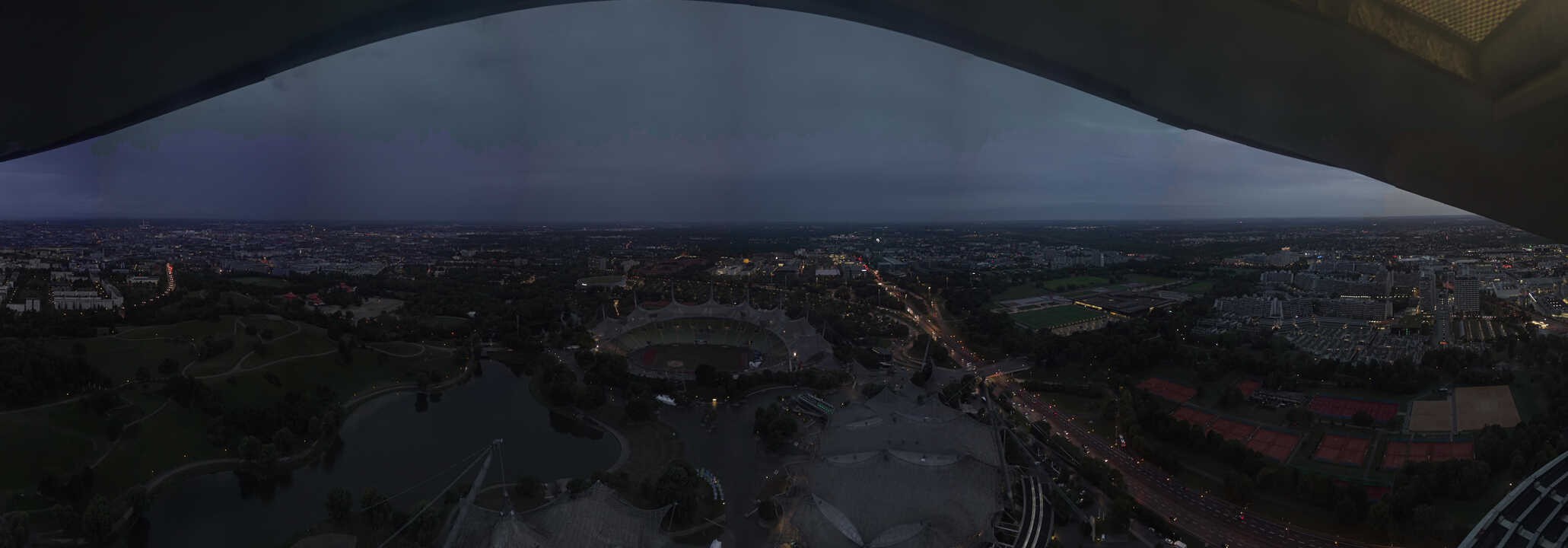Archiv Foto Webcam München: Panorama Olympiastadion und Olympiapark