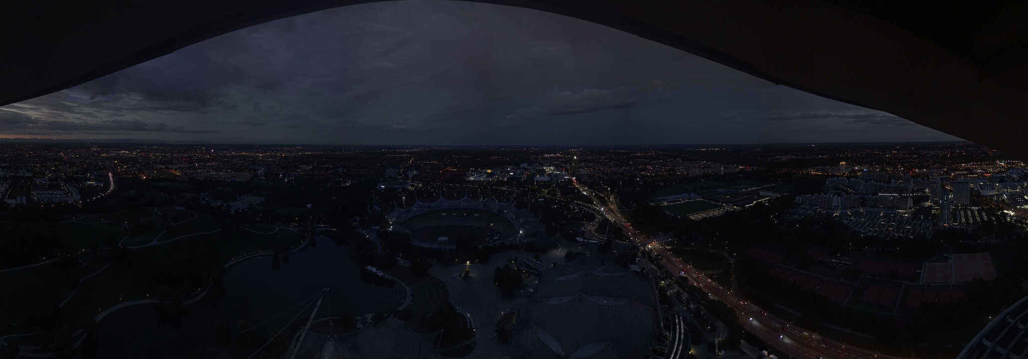 Archiv Foto Webcam München: Panorama Olympiastadion und Olympiapark