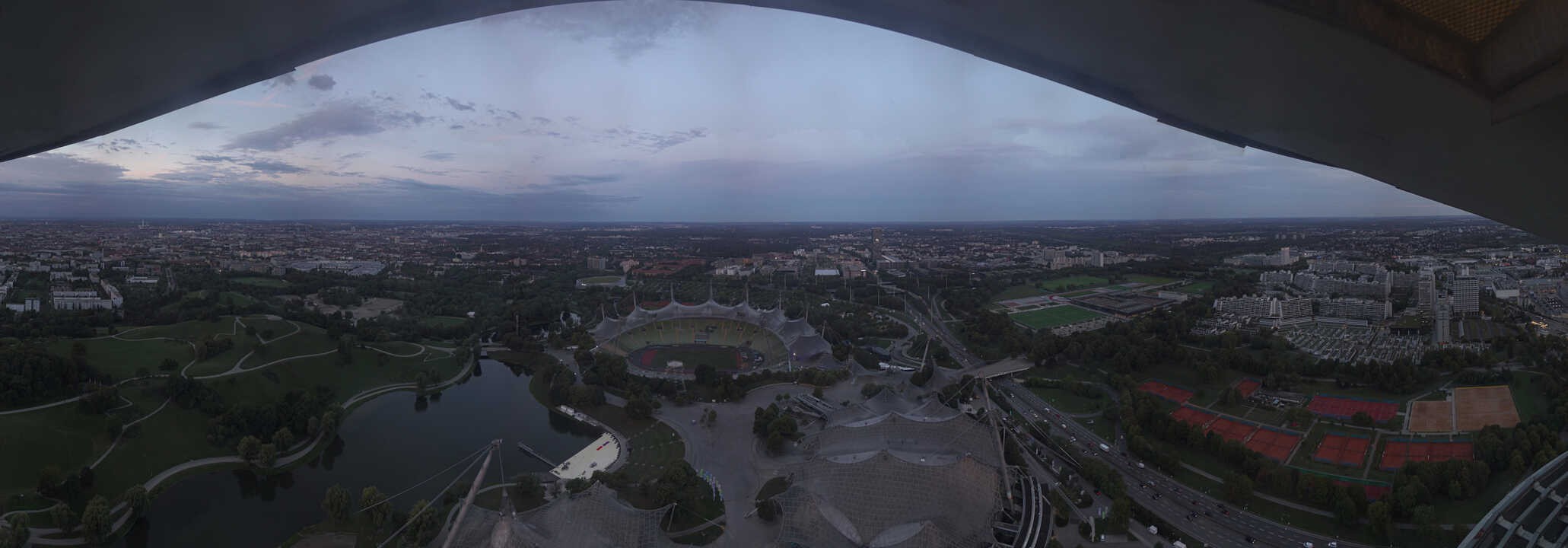 Archiv Foto Webcam München: Panorama Olympiastadion und Olympiapark