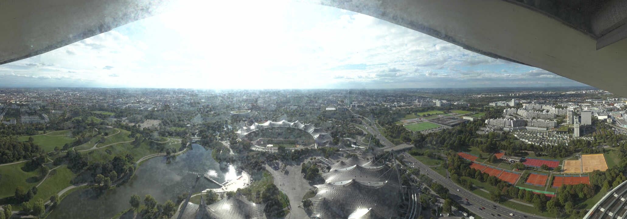 Archiv Foto Webcam München: Panorama Olympiastadion und Olympiapark