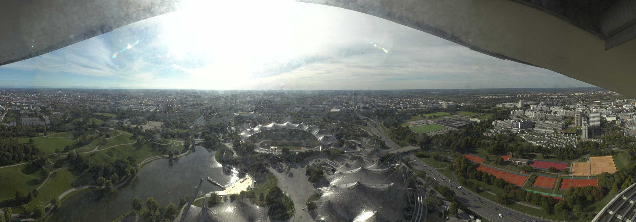 Archiv Foto Webcam München: Panorama Olympiastadion und Olympiapark