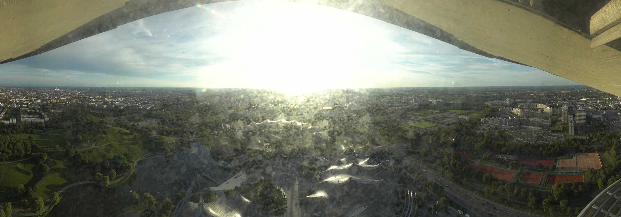 Archiv Foto Webcam München: Panorama Olympiastadion und Olympiapark