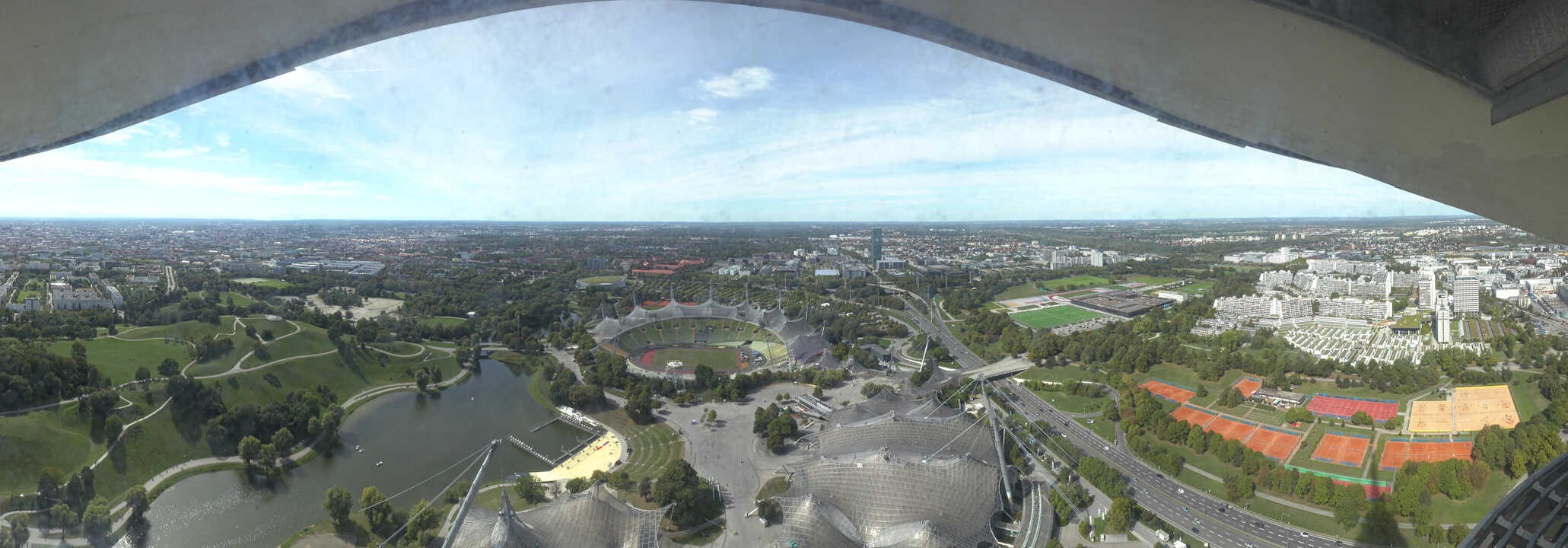 Archiv Foto Webcam München: Panorama Olympiastadion und Olympiapark