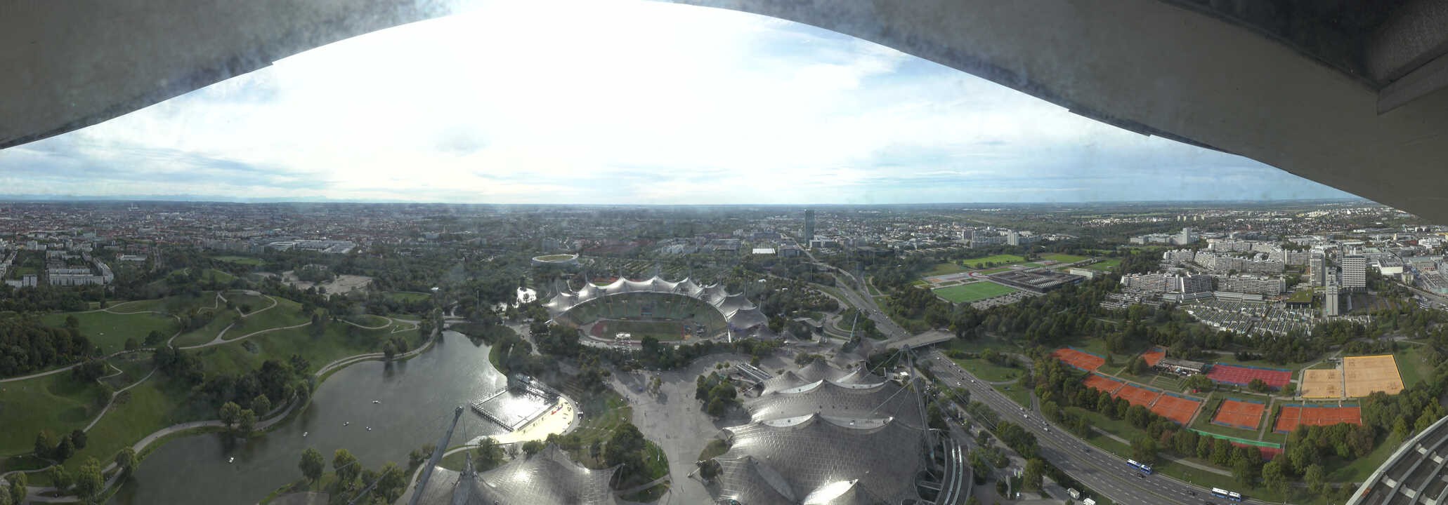 Archiv Foto Webcam München: Panorama Olympiastadion und Olympiapark