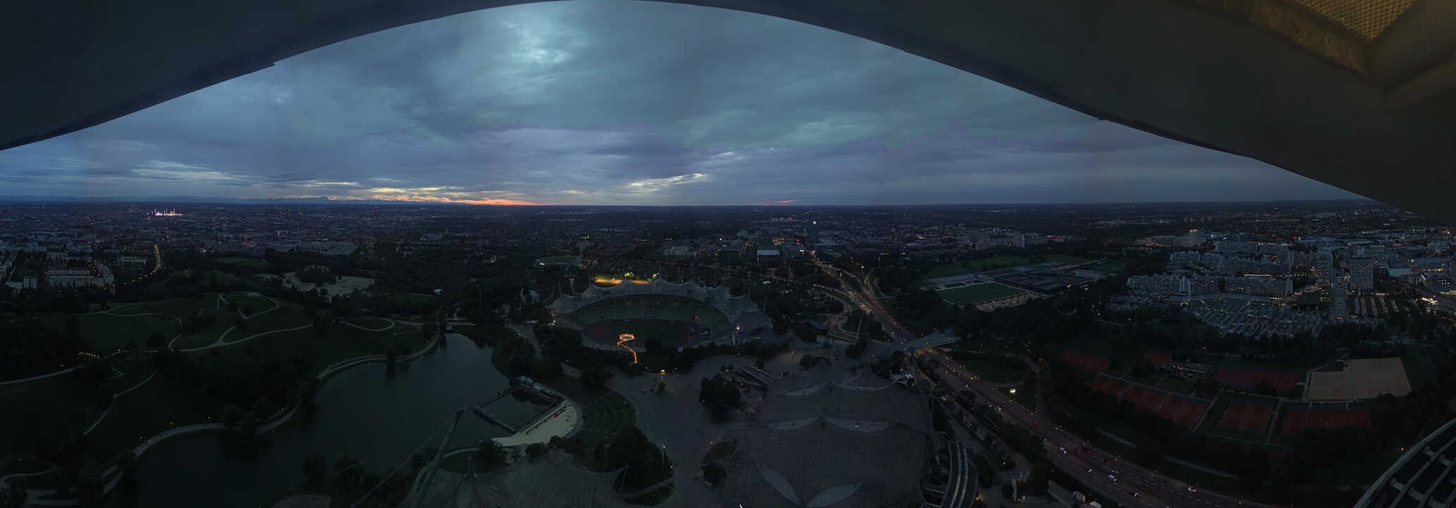 Archiv Foto Webcam München: Panorama Olympiastadion und Olympiapark