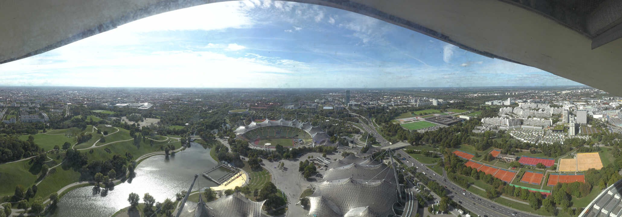 Archiv Foto Webcam München: Panorama Olympiastadion und Olympiapark