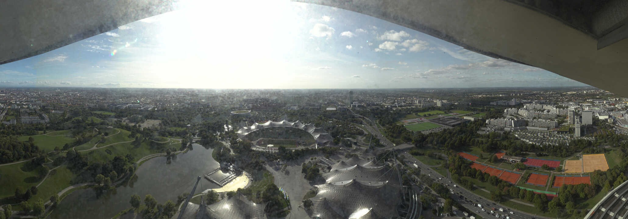 Archiv Foto Webcam München: Panorama Olympiastadion und Olympiapark