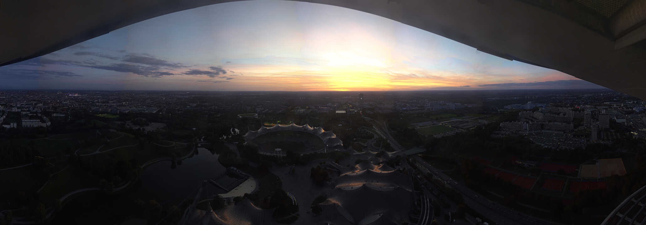 Archiv Foto Webcam München: Panorama Olympiastadion und Olympiapark