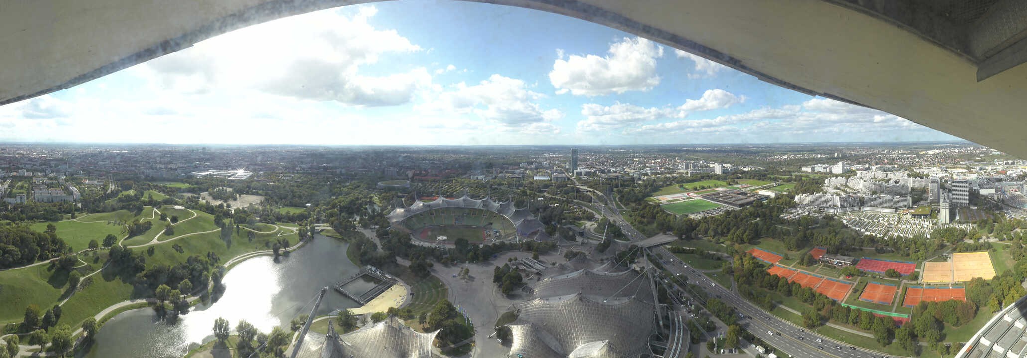 Archiv Foto Webcam München: Panorama Olympiastadion und Olympiapark