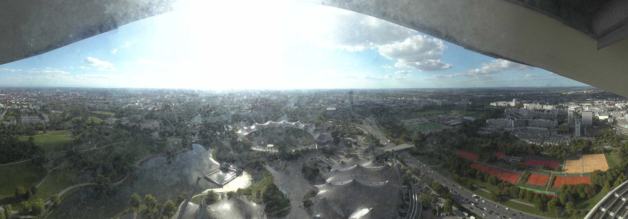 Archiv Foto Webcam München: Panorama Olympiastadion und Olympiapark