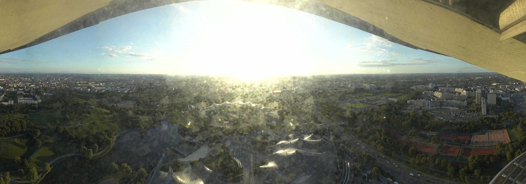 Archiv Foto Webcam München: Panorama Olympiastadion und Olympiapark