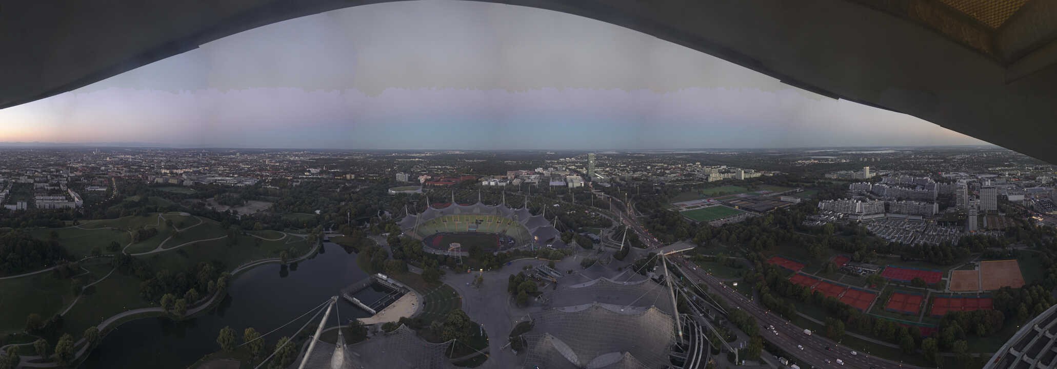 Archiv Foto Webcam München: Panorama Olympiastadion und Olympiapark